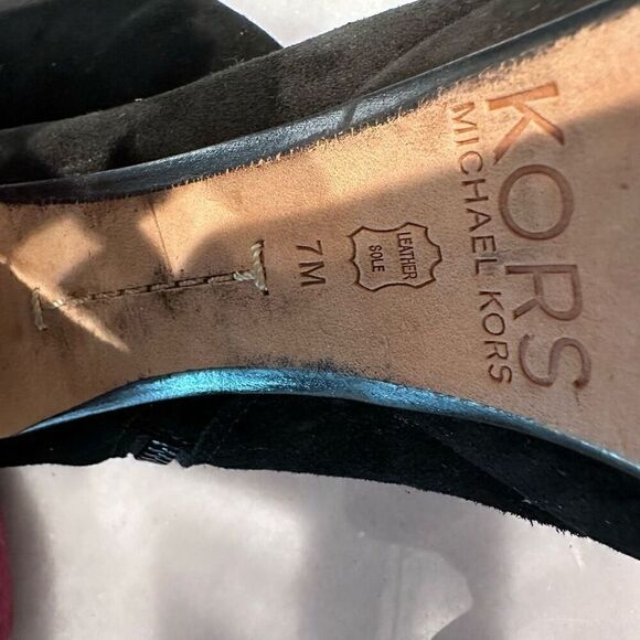 Michael Kors Womens VINTAGE Y2K Zip Block Heels Platform Ankle Boots Black Size - Picture 7 of 7